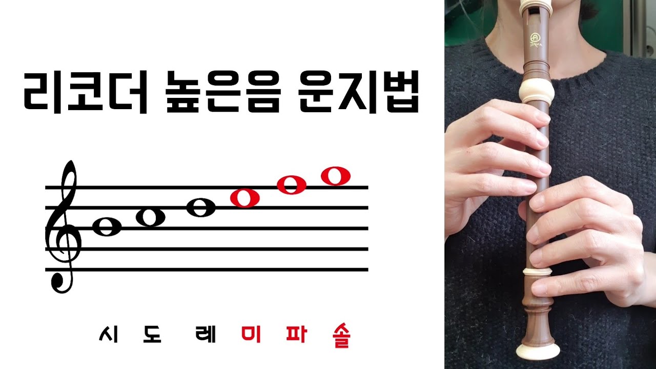 리코더 높은음 운지법 / 거울 모드