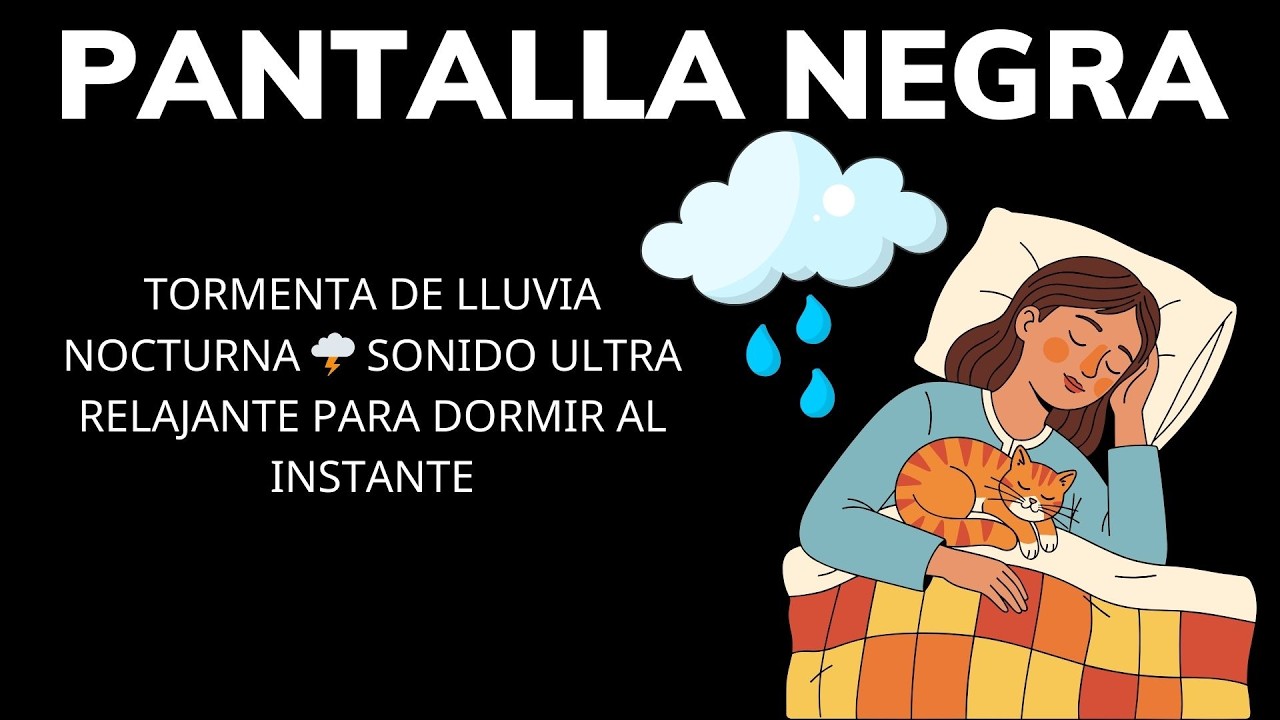 Tormenta de Lluvia Nocturna 🌩️ Sonido Ultra Relajante para Dormir al Instante