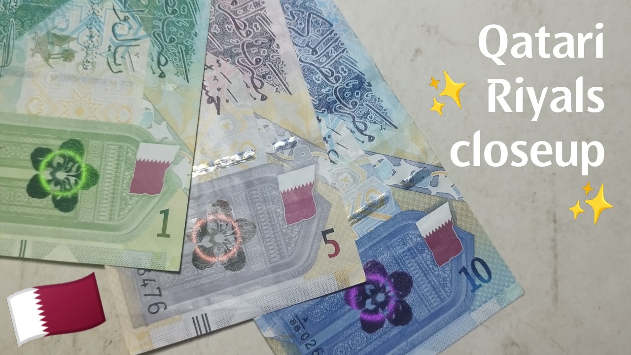 Qatari Riyals closeup