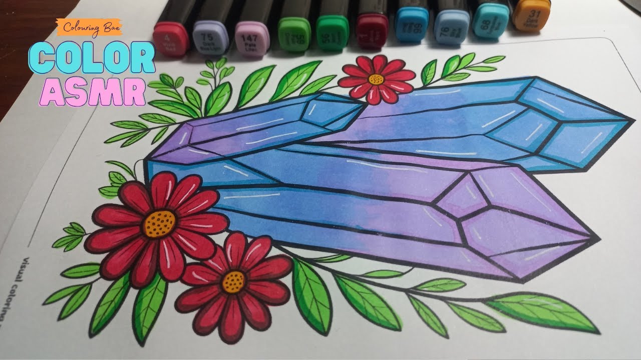 Soothing Symmetry Marker Pattern Colouring ASMR