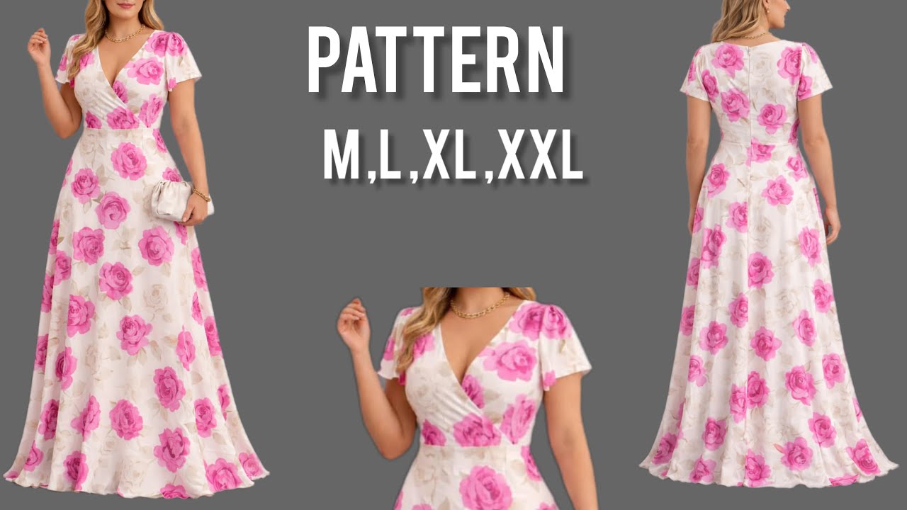 Pattern making for a women’s formal dress ✂️simple and easy, perfect for beginners✅️