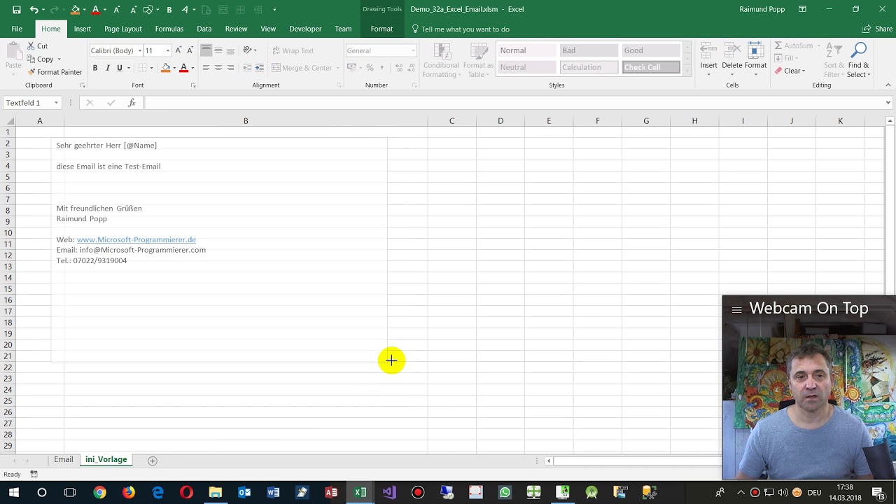 Send Emails with Excel Using Outlook Mails, vba macro