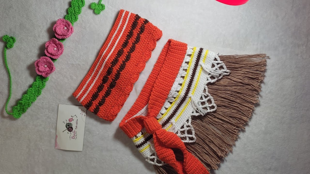 Disfraz Moana para bebé tejido a crochet (Top)  Parte 1/2