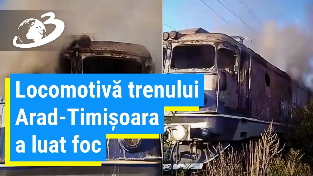 Locomotivă trenului Arad-Timișoara a luat foc. Circulația este blocată pe acea rută