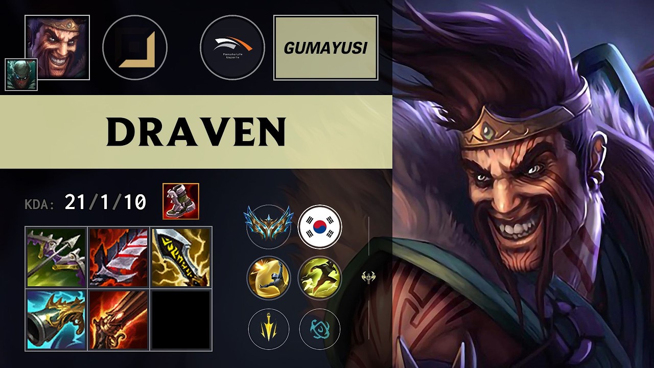 (HLE Gumayusi) Draven ADC vs Kalista (T1 Peyz) - KR Challenger Patch 26.11