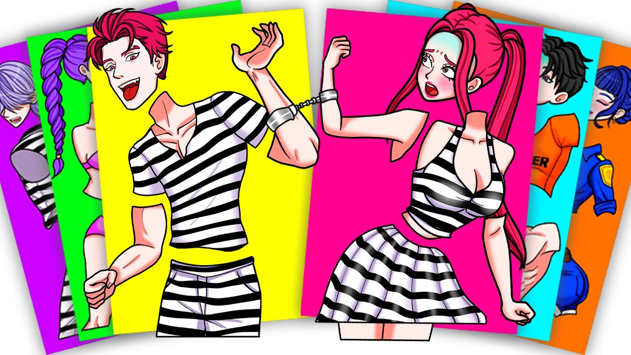 KPOP DEMON HUNTERS - HUNTRIX AND SAJA BOYS is PRISON LOVE COUPLE | Sticker Book DIY