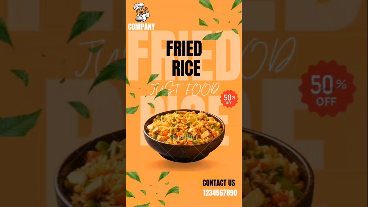 How to design Fried Rice poster design in canva with easy steps | @ Sabia Quaraishi Canva Designer