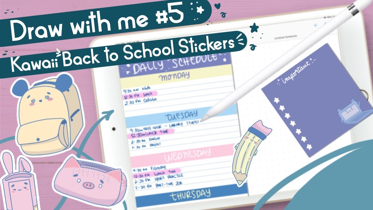 DRAW WITH ME #5: Illustrating Back to School Digital Stickers