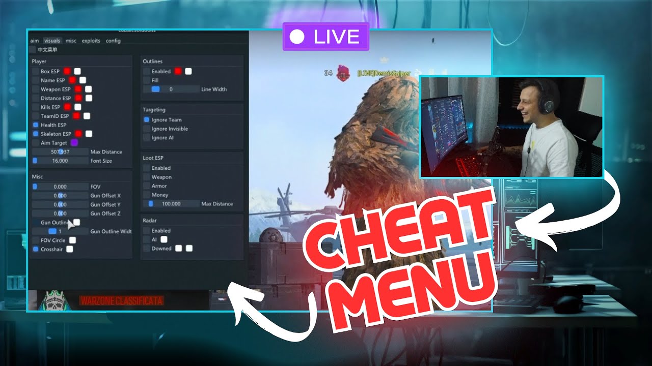 HA APERTO IL CHEAT MENU IN LIVE SU TWITCH - Arachidi e Cheaters