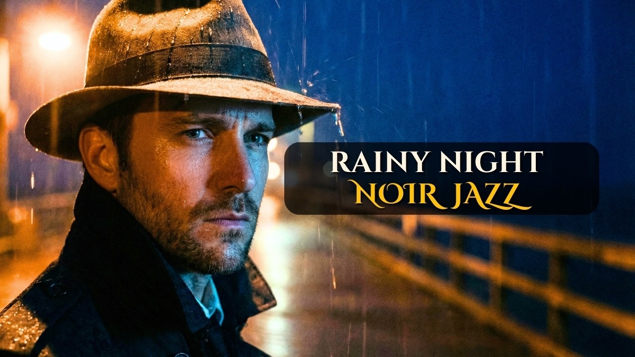 Rain on Window Noir Jazz | Dark Jazz & Rainy Night Ambience 🕵️‍♂️ (The Pier)