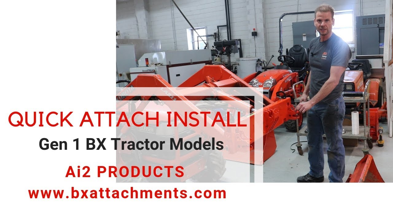 Установка быстросъемного крепления Ai2 Products на трактор Kubota BX первого поколения.