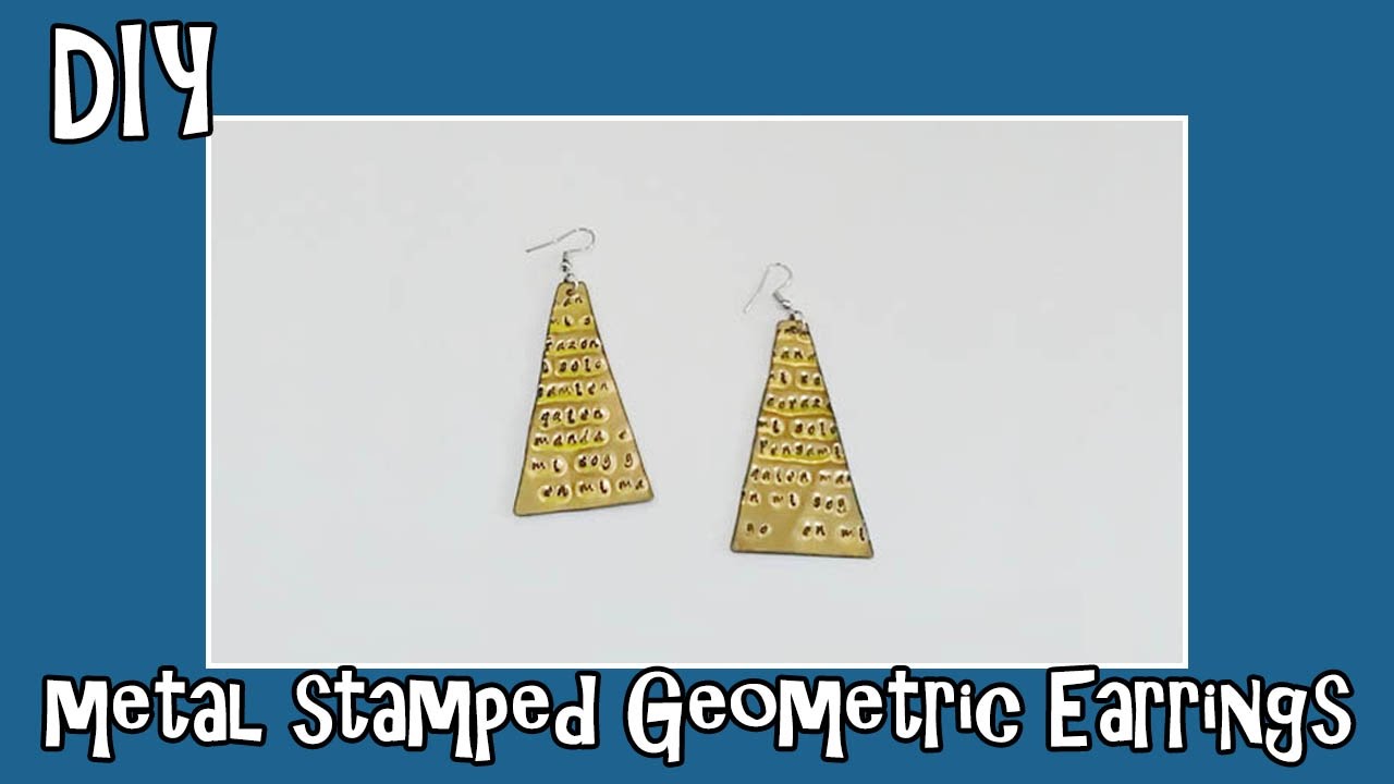 Metal Stamped Geometric Brass Earrings