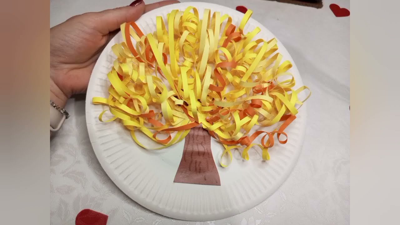 Осіннє дерево. Аплікація з кольорового паперу. Гурток 