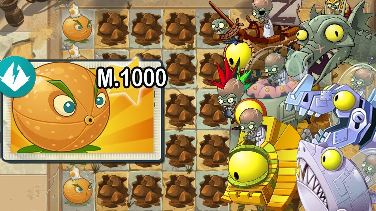 Plants vs Zombies 2 - Pomelo Nivel 1000 vs Todos los Zombot
