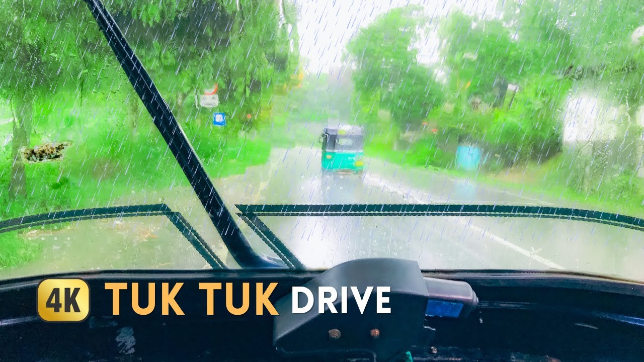 Tuk Tuk drive in Rain [4K] - SRI LANKA 🇱🇰
