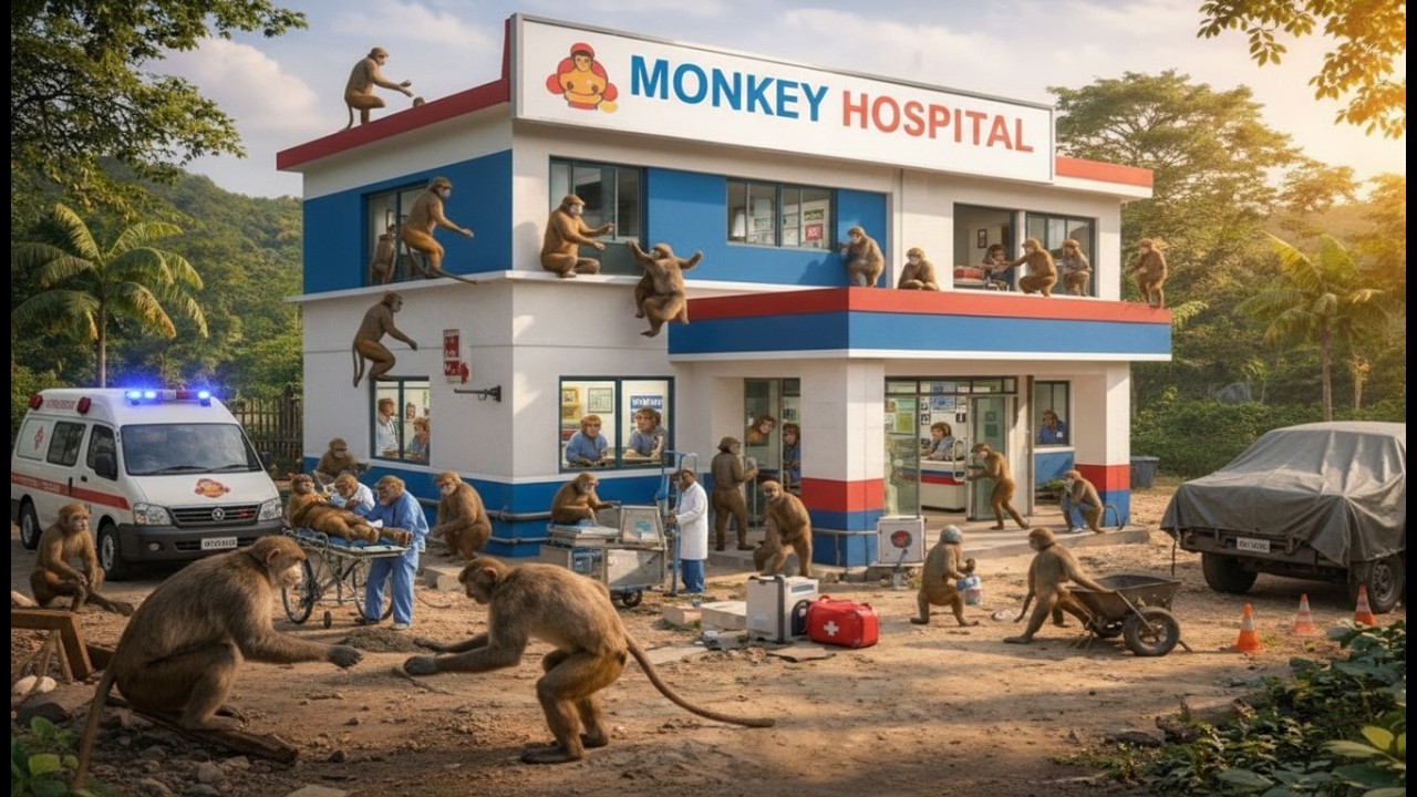 Monkeys Built a Hospital for Monkeys — Step by Step Village Build Unbelievable!