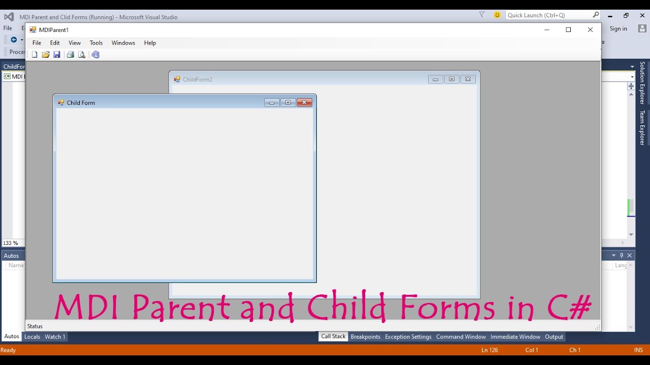 MDI Parent and Child Forms in C#