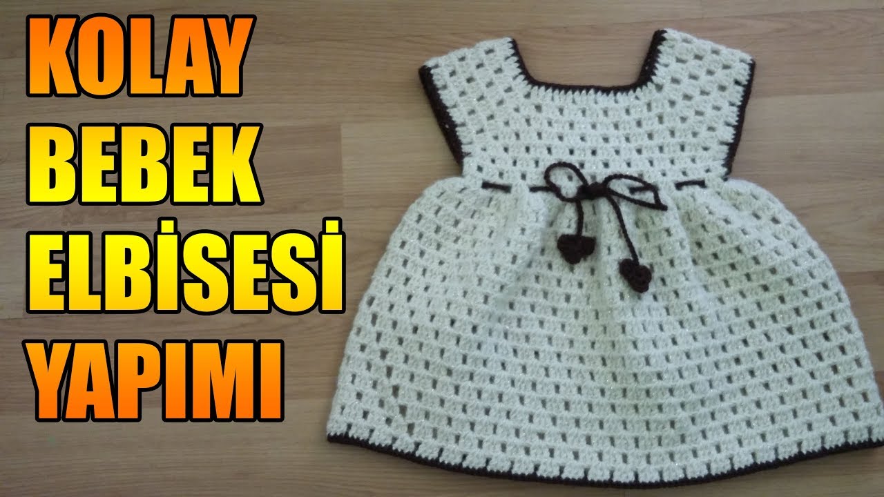 KOLAY BEBEK ELBİSESİ YAPIMI | TIĞ İŞİ ÖRGÜ MODELLERİ