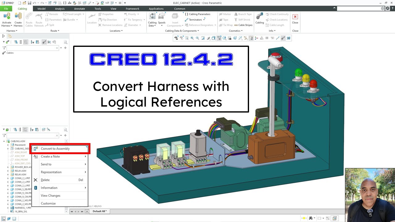 Creo Parametric 12 — Преобразование кабельного жгута с логическими ссылками
