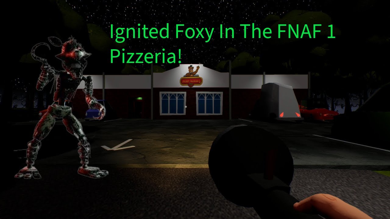 FNAF 1 Pizzeria with Ignited Foxy In Hello Neighbor!