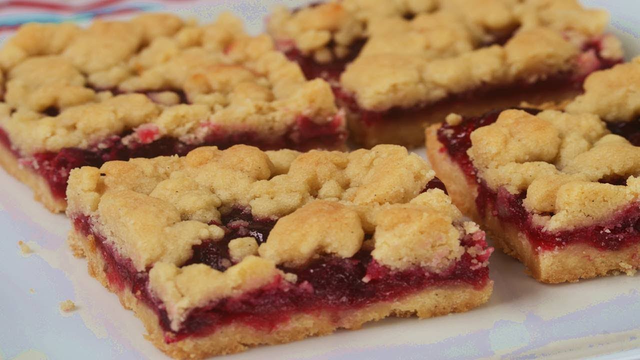 Cranberry Shortbread Bars Recipe Demonstration - Joyofbaking.com