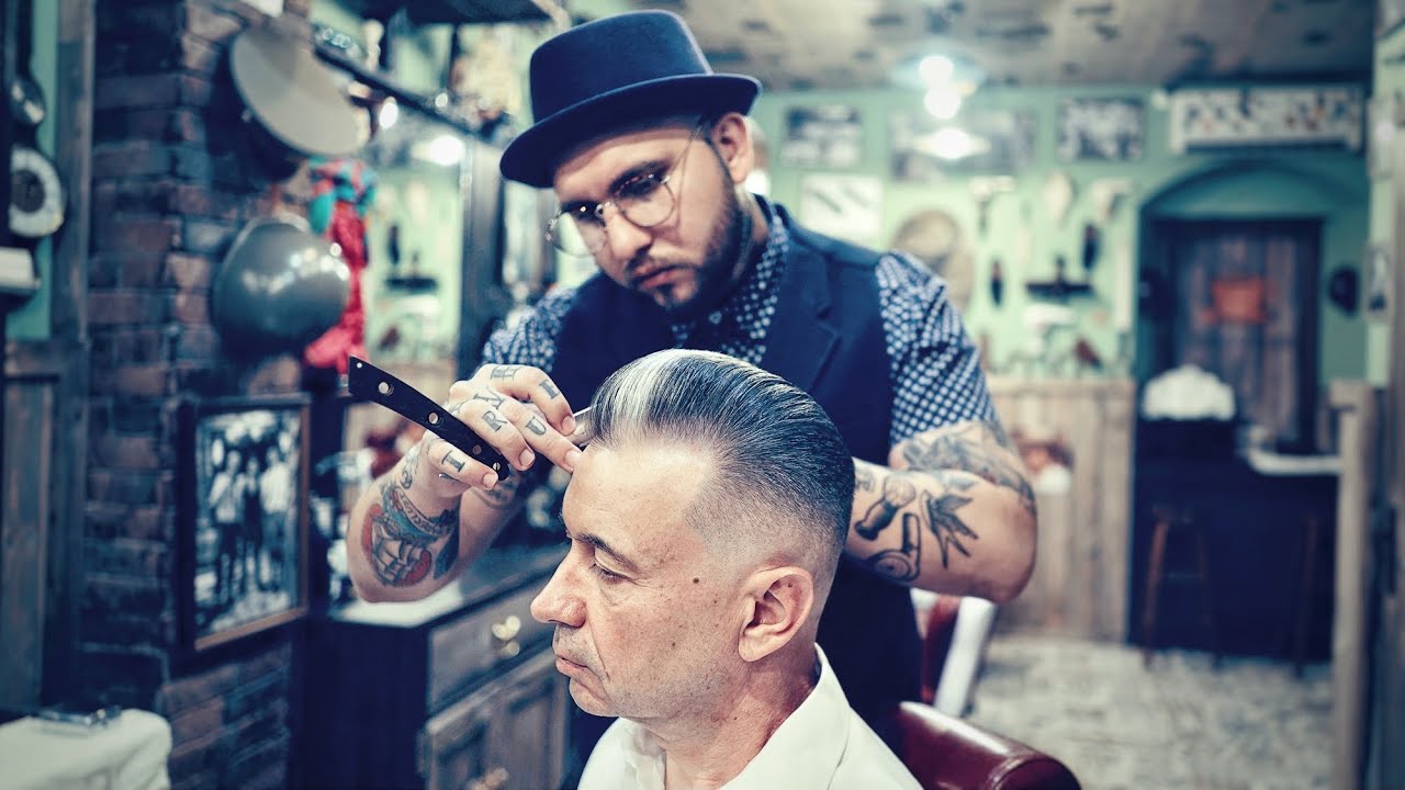 💈 ASMR BARBER - Silver WOLF POMPADOUR - Skin Fade HAIRCUT