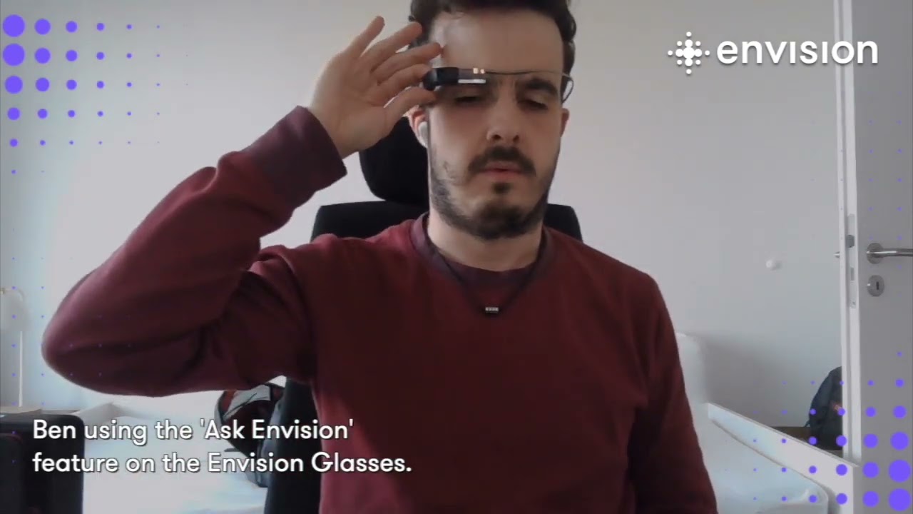 Ben Hofer reads his train ticket using "Ask Envision"