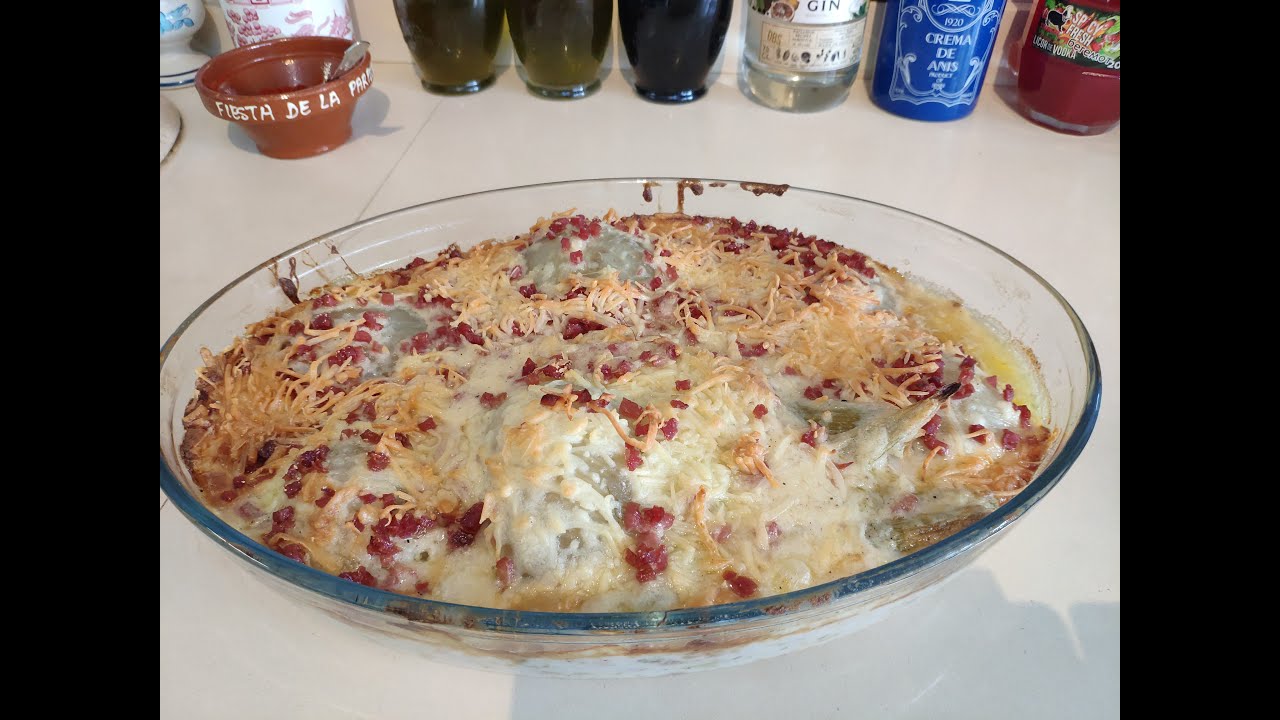 Bulbo de Hinojo cocido y gratinado con bechamel y queso - CARMEN GAHONA -