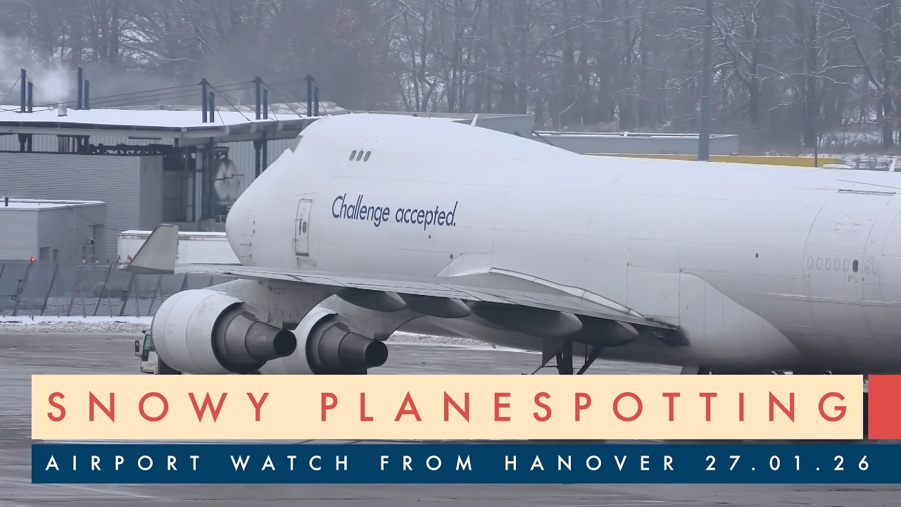 [4K] Snowy Planespotting Part 1 | Airport Watch from Hanover (HAJ) 27.01.26