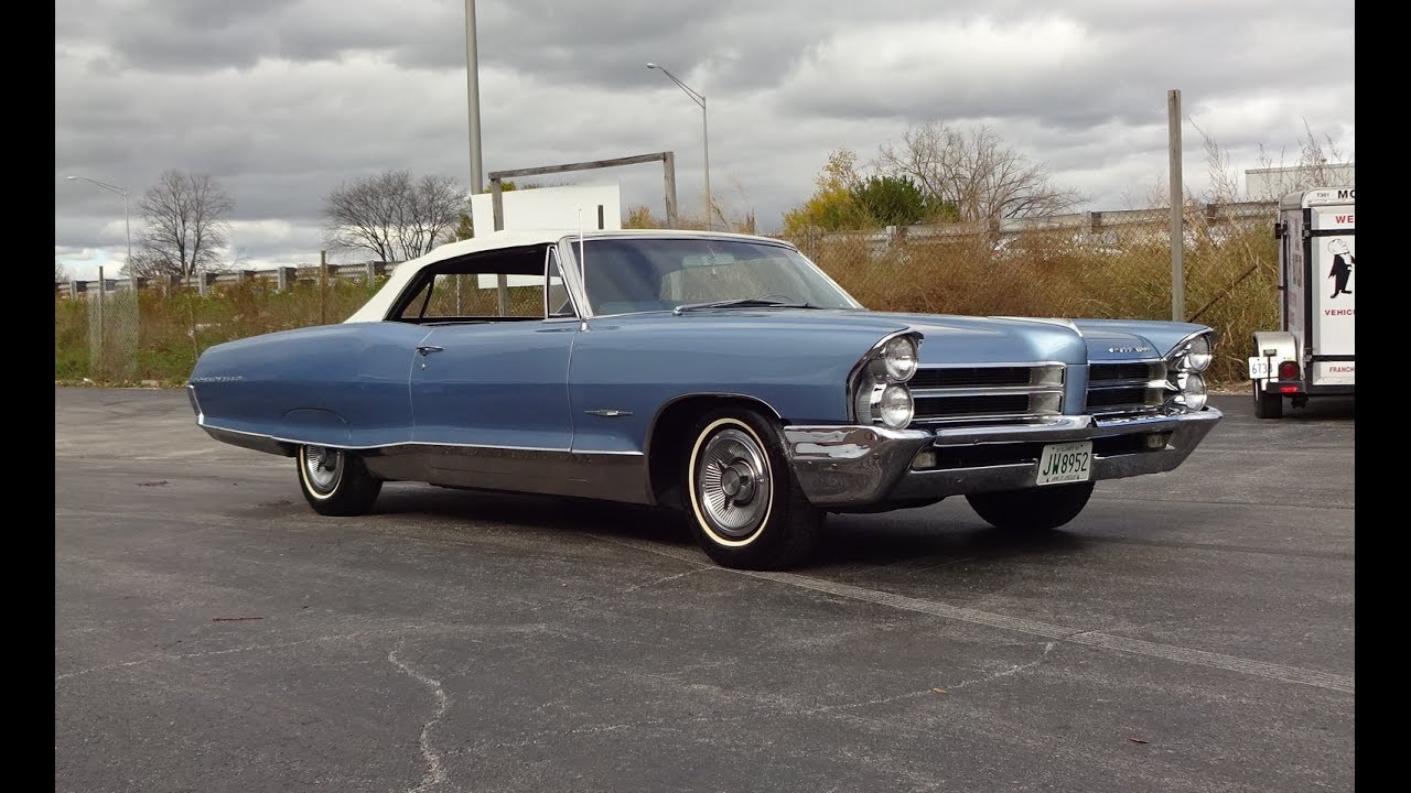 1965 Pontiac Bonneville Convertible in Blue & Engine Sound on My Car Story with Lou Costabile