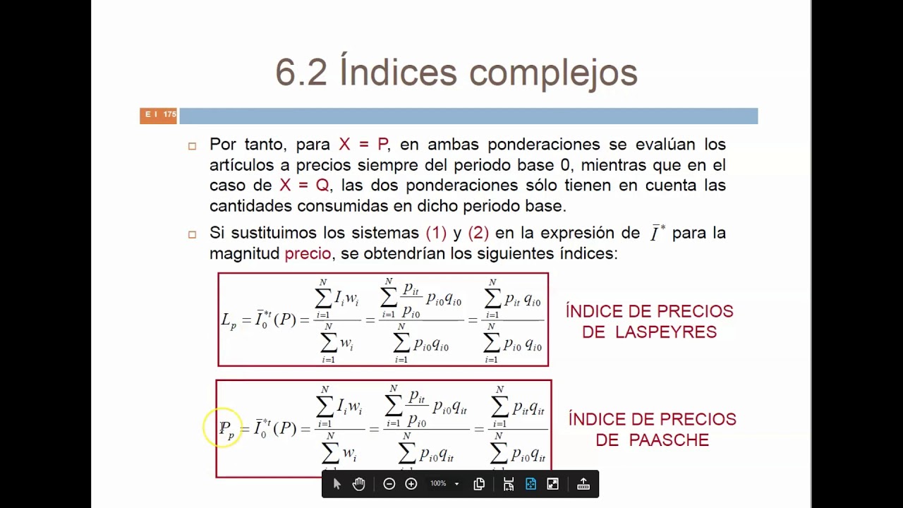 Tema 6 Números Índices (Parte 2: Índices complejos y deflactación)