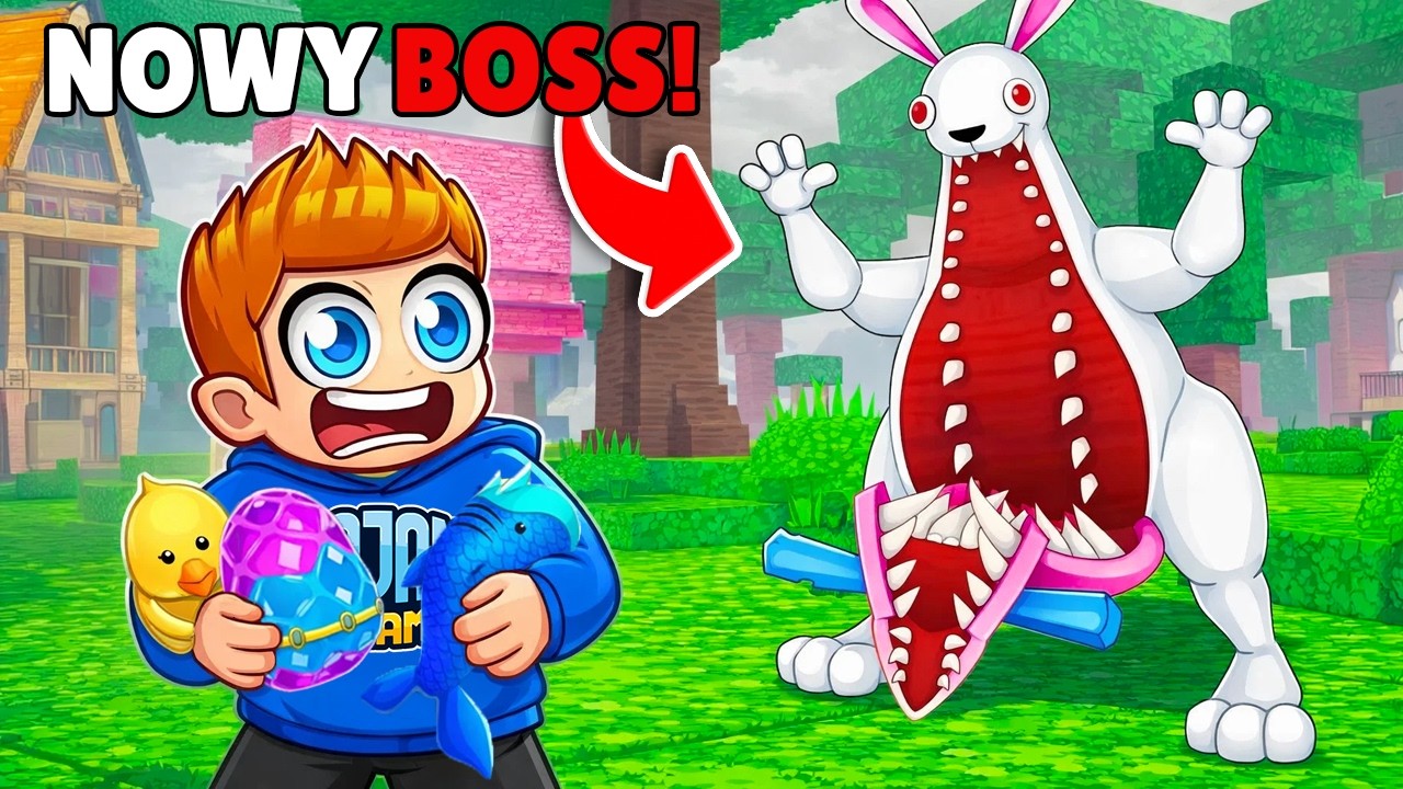 STRASZNY KR&Oacute;LIK 🐰 w PRZETRWAJ 100 NOCY 🌙 w LESIE w Roblox!
