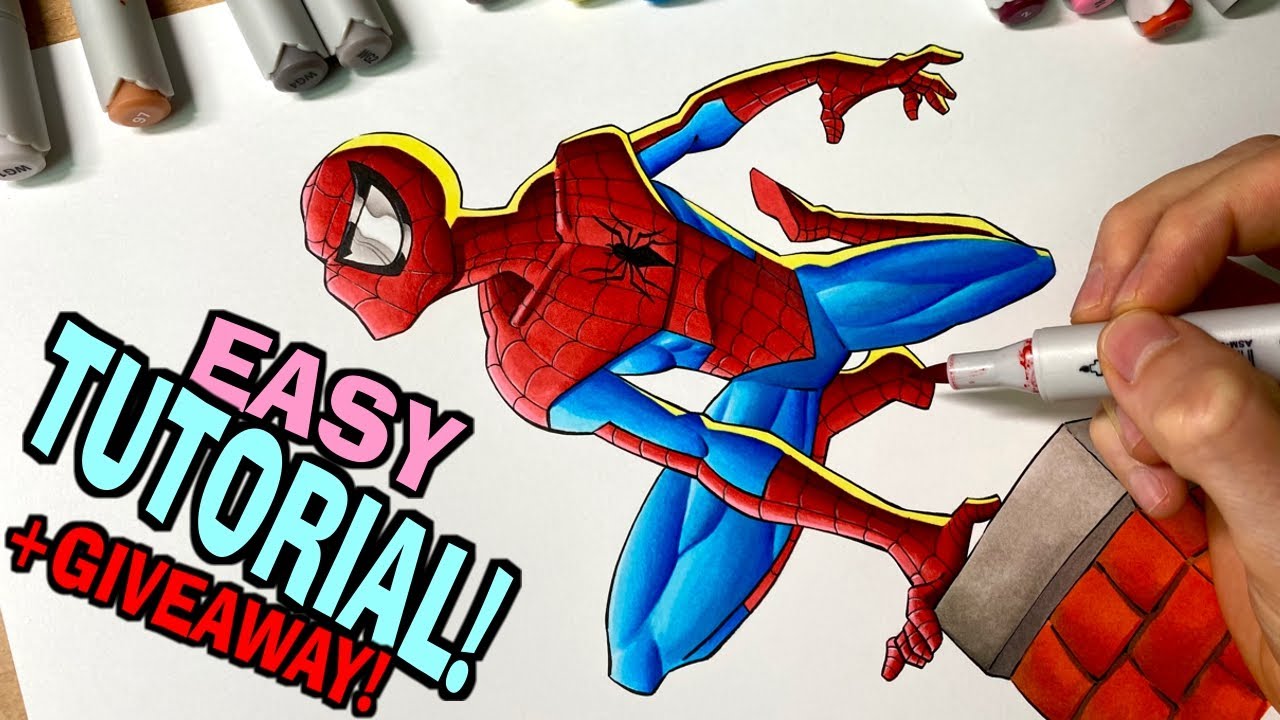 How To Draw Spiderman!🕷In Full Color! + Giveaway!