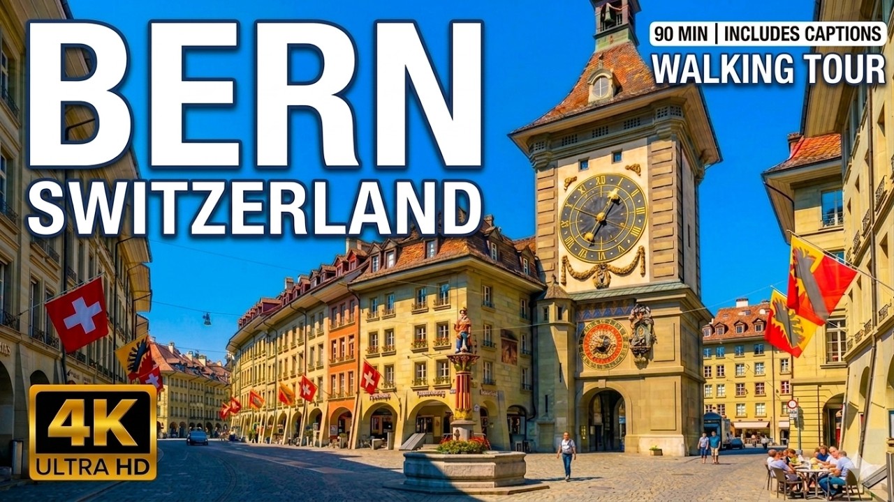 BERN, Switzerland 🇨🇭 Walking Tour 4K - Fairytale Medieval City (With Captions)