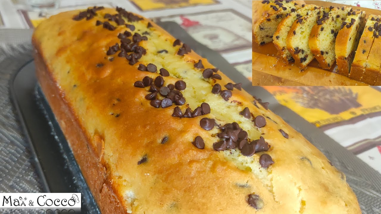 PLUMCAKE SOFFICE allo YOGURT e GOCCE di CIOCCOLATO - Ideale a Colazione