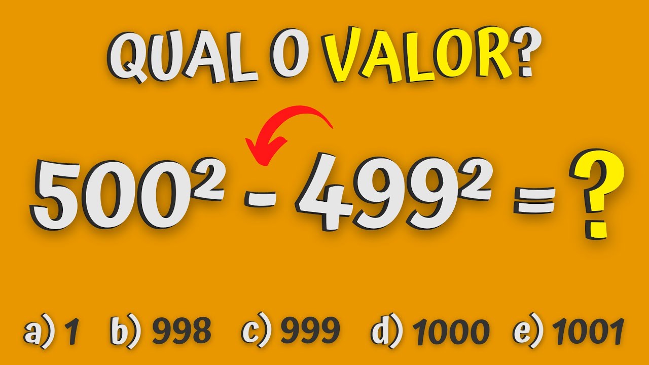 COMO RESOLVER A DIFERENÇA DE QUADRADOS RAPIDAMENTE! MATEMÁTICA BÁSICA PASSO A PASSO #77