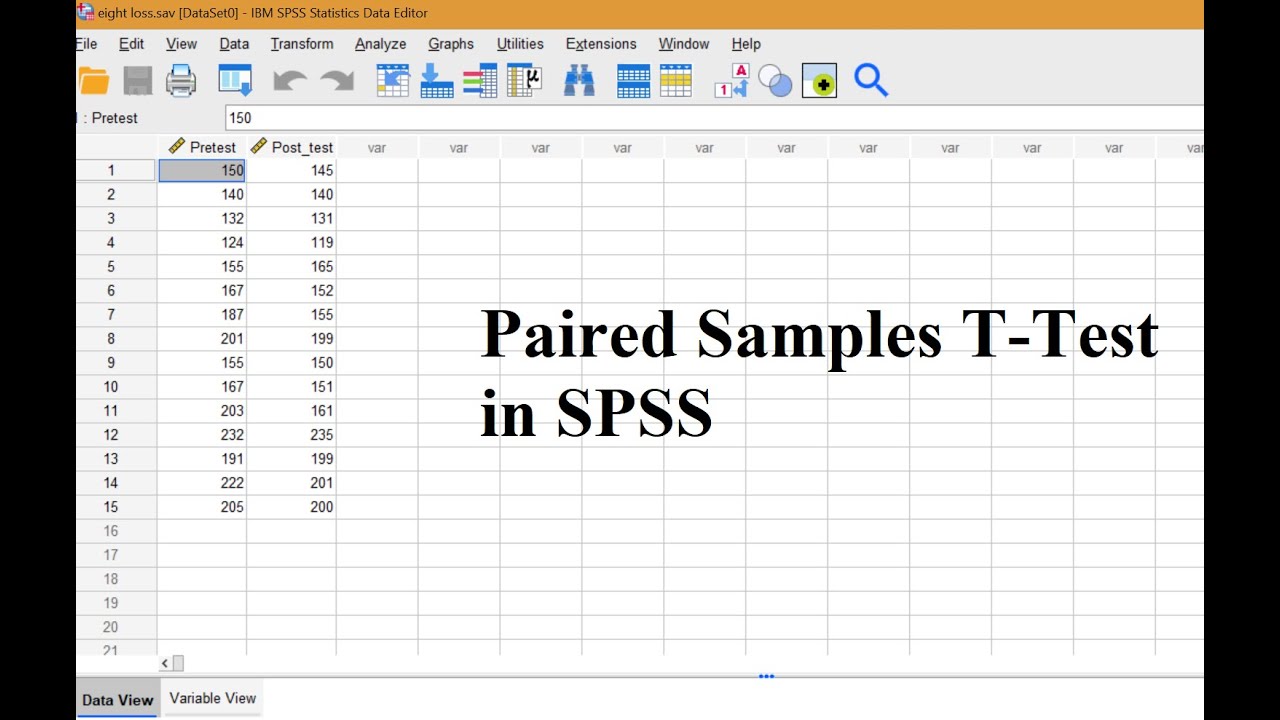 Как запустить парный t-тест выборок в SPSS
