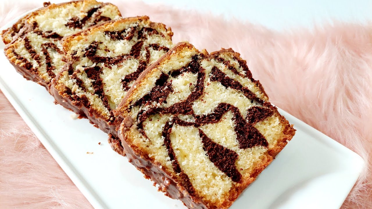 cake marbré glaçage Ferrero  كيك رخامي فيريرو مشرب سهل بجميع أسراره