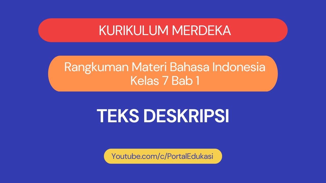 Kurikulum Merdeka Rangkuman Bahasa Indonesia Kelas 7 Bab 1 Teks Deskripsi