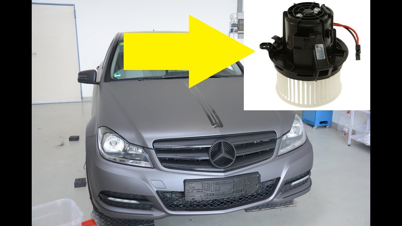 Замена/снятие электродвигателя вентилятора Mercedes W204 C-класса