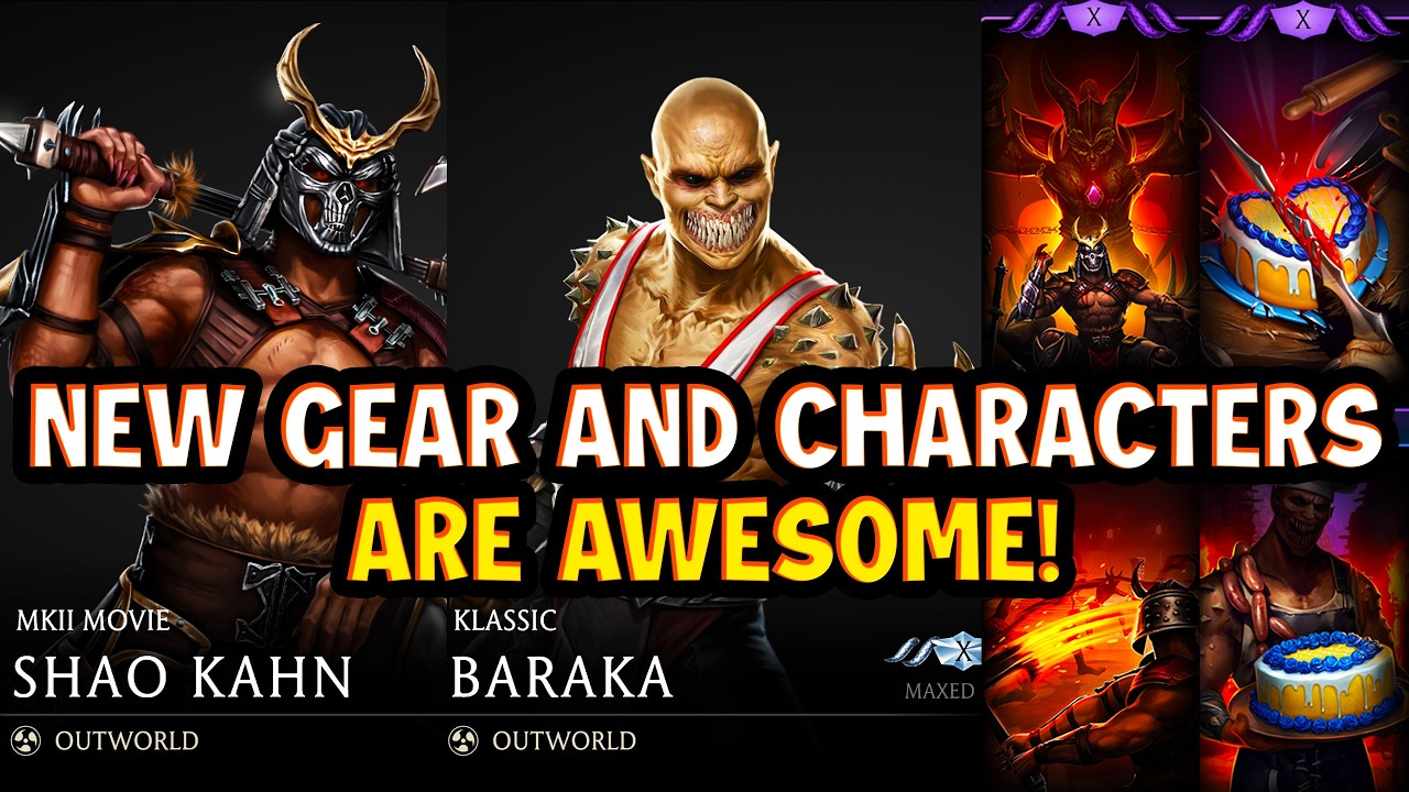 MK Mobile Update 7.2 New Baraka and Shao Kahn Are OP? New Gear and Characters Review.