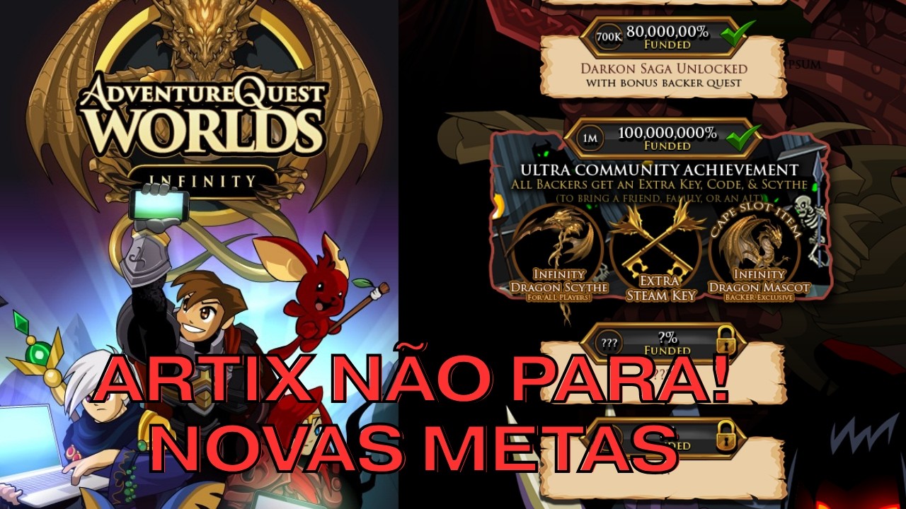 🍬🚨ARTIX NÃO PARA! NOVAS METAS NO AQW INFINITY?! FARMANDO E AJUDANDO INSCRITOS!! !pix !comandos🍬🚨
