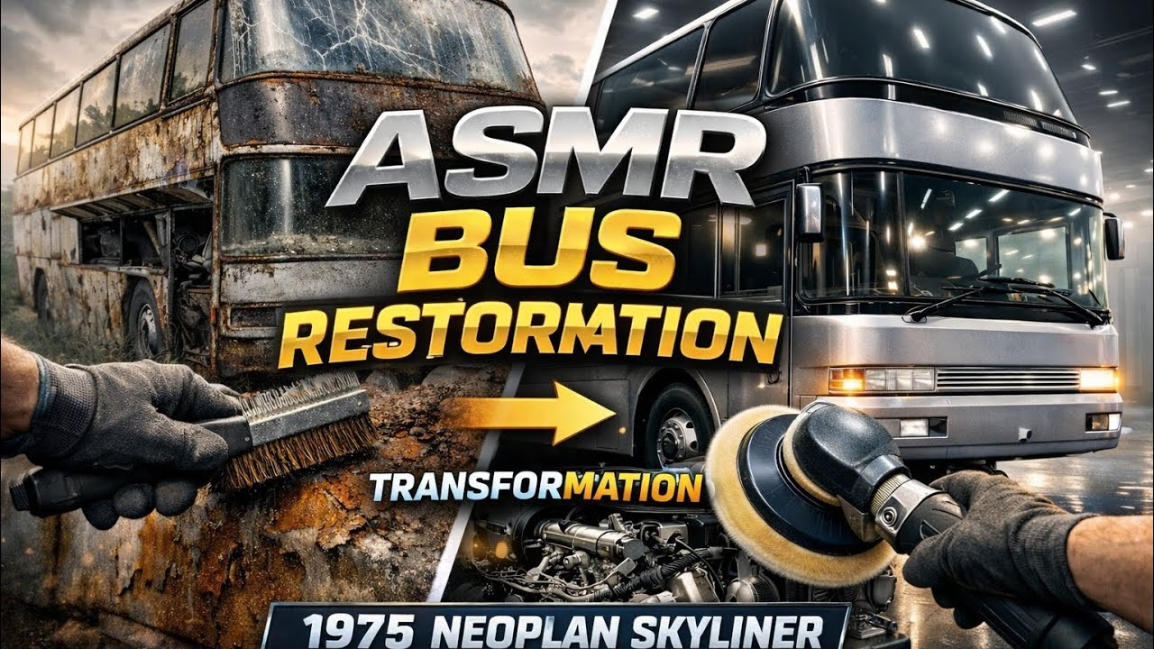 From Rust to Perfection | ASMR Bus Restoration of Silver Neoplan Skyliner N122 1975 🤗| AI Generated🫣