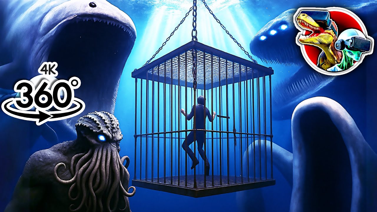 360 Bloop, El Gran Maja, Ningen and Cthulhu Sea Monsters From Cage | 360 video 4K