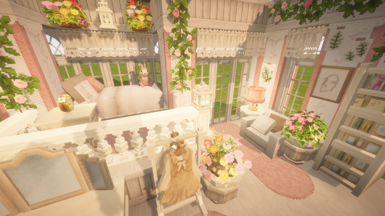 🌿✨ Minecraft ASMR Building a coquette bedroom – Relaxing, No Talking ˚₊· ͟͟͞͞➳❥