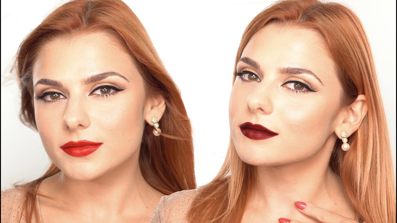 Κομψή και μοντέρνα με eyeliner και κόκκινες αποχρώσεις στα χείλη / Μάνος Βυνιχάκης