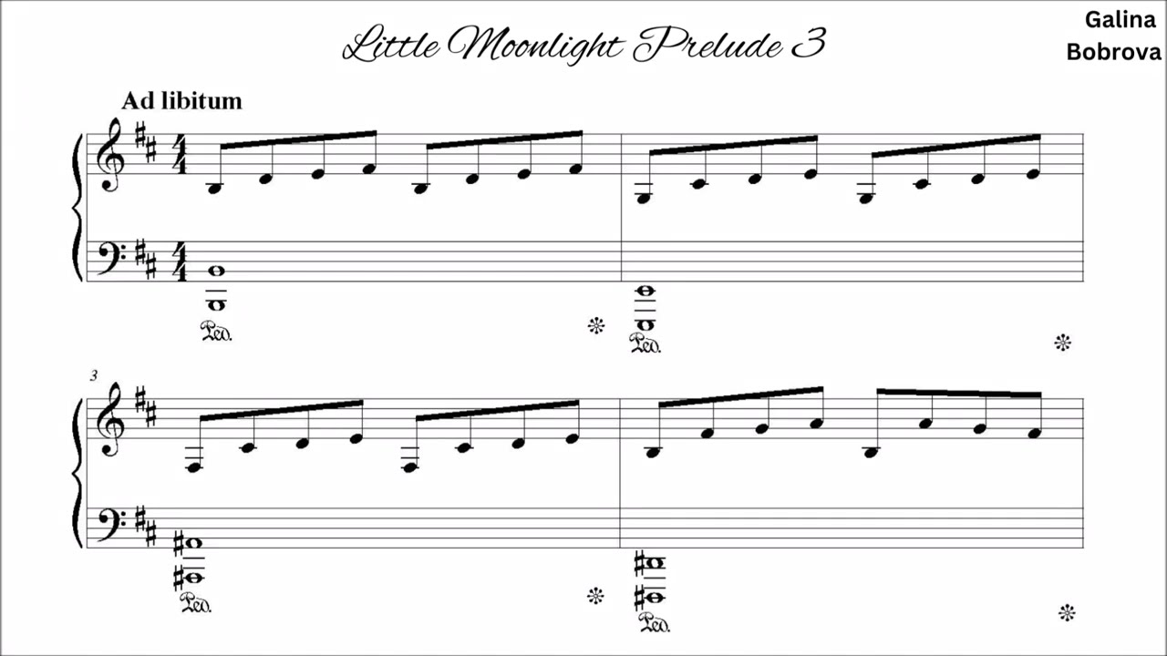 Galina Bobrova «Little Moonlight Prelude 3» for piano