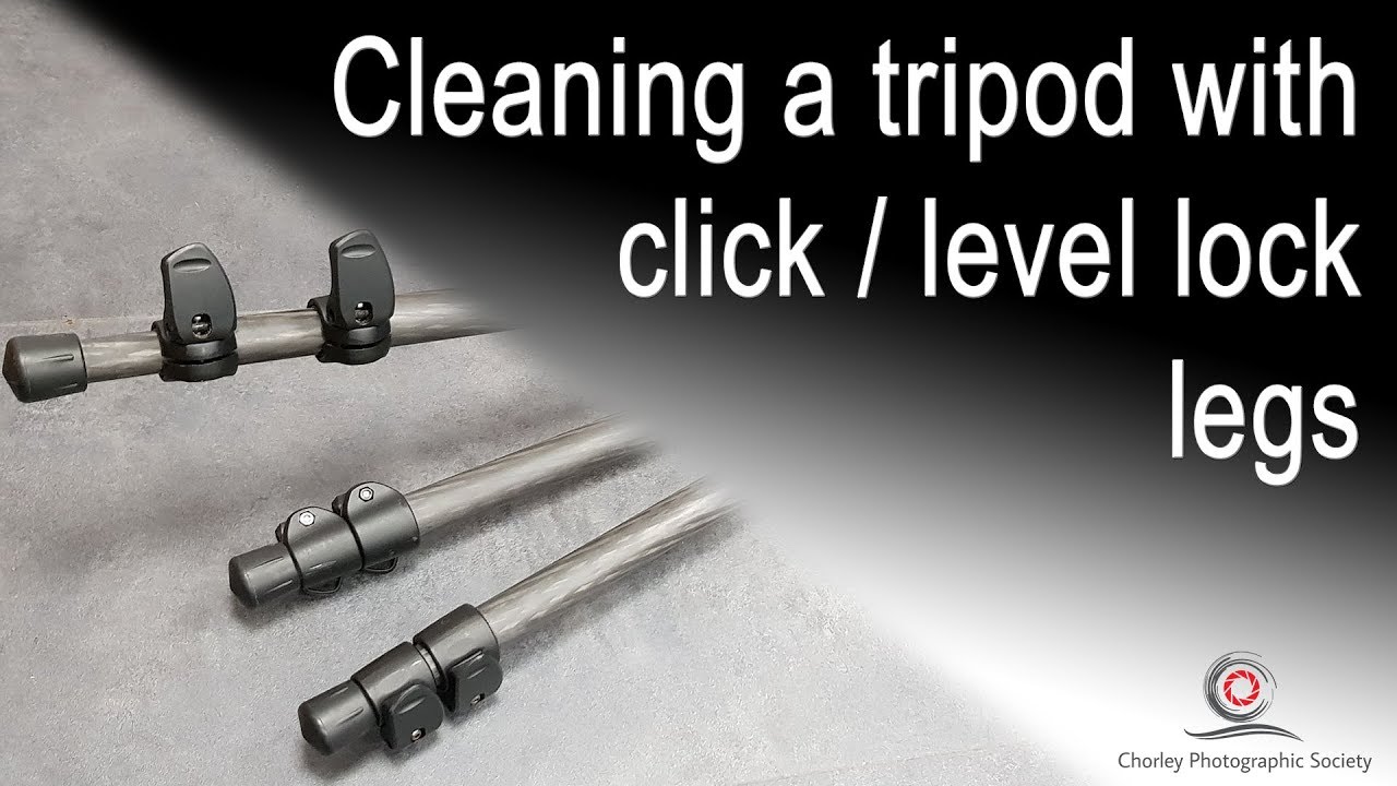 Cleaning a tripod with click / lever lock legs