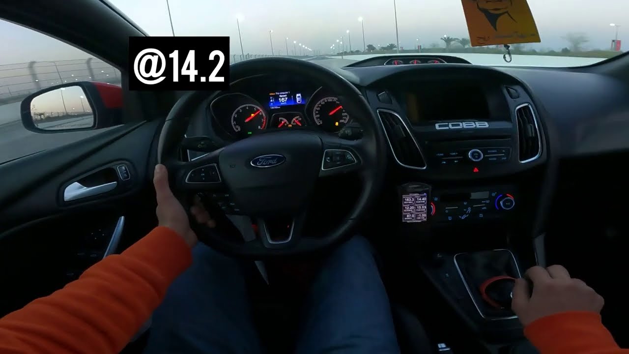 اول مشاركة للفوكس بالسباق  focus st 1/4 mile drag race 13.6