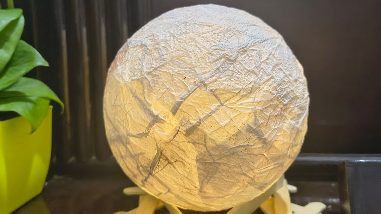 Easy🔮🌕🌝 Moon lamp from tissue paper || #diy #viral #craft #ytvideo #viralvideo #video #moon #art #yt
